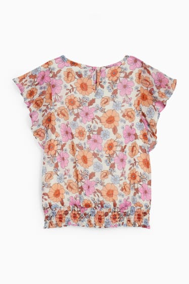 Bambine - Blusa di chiffon - a fiori - colorato