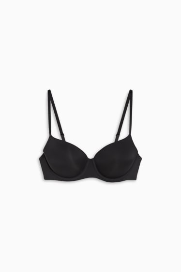 Donna - Reggiseno con ferretti - FULL COVERAGE - imbottito - LYCRA® - nero