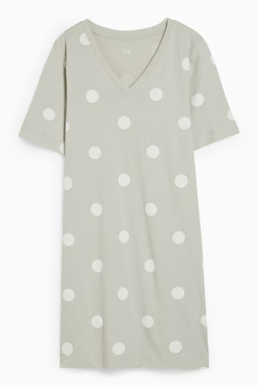 Donna - Camicia da notte - a pois - beige chiaro