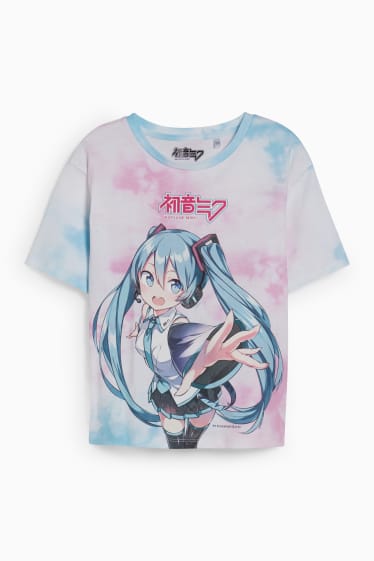 Dzieci dziewczynki - Hatsune Miku - koszulka z krótkim rękawem - jasnofioletowy