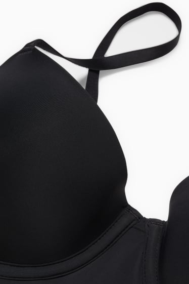 Donna - Confezione da 2 - reggiseno con ferretti - DEMI - imbottito - LYCRA® - nero