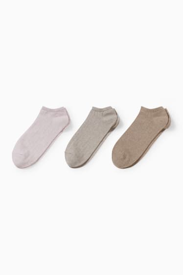 Mujer - Pack de 3 - calcetines tobilleros - rosa claro