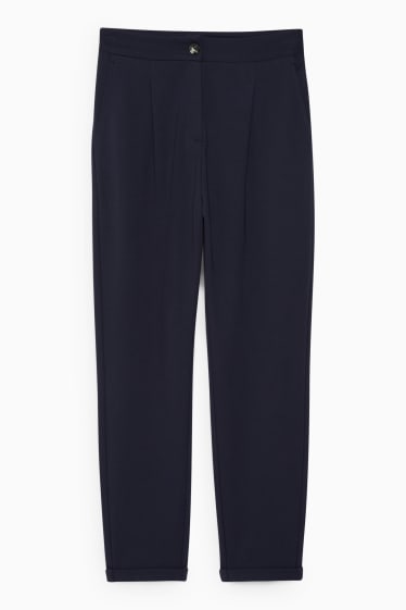 Women - Jersey trousers - tapered fit - dark blue