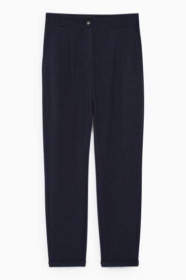 Mujer - Pantalón de punto - tapered fit - azul oscuro