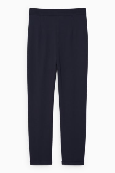 Donna - Pantaloni di jersey - tapered fit - blu scuro