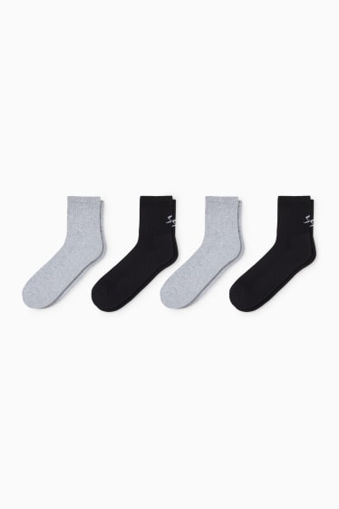Dona - Paquet de 4 - mitjons de tennis - gris/negre