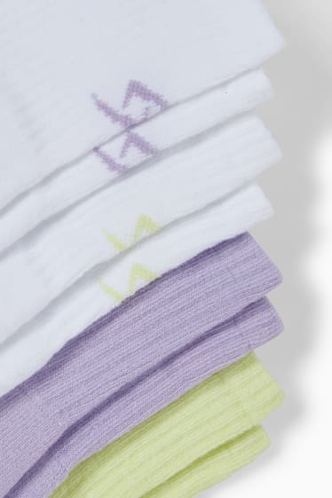 Dona - Paquet de 4 - mitjons de tennis - lila/blanc