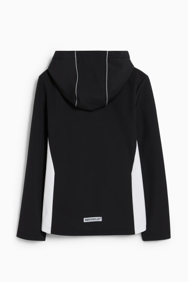 Bambini - Giacca softshell con cappuccio - nero