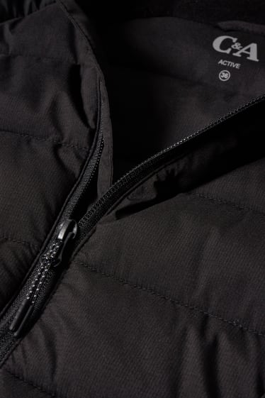 Dámské - Prošívaná bunda s kapucí - hiking - černá