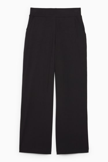 Femei - Pantaloni basic din jerseu - loose fit - negru