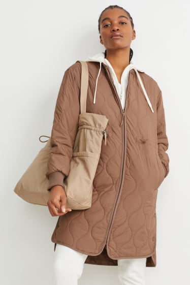 Women - Quilted coat - brown