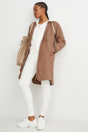 Women - Quilted coat - brown