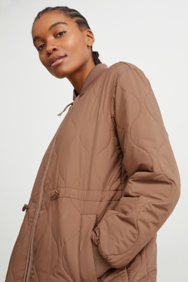 Women - Quilted coat - brown