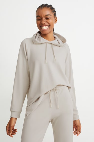 Damen - Basic-Hoodie - cremefarben