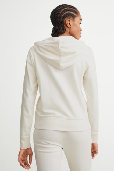 Femmes - Sweat basique à capuche - blanc crème