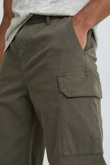 Hommes - Pantalon cargo - regular fit - kaki