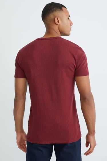 Heren - T-shirt - bordeaux