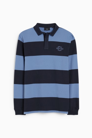 Men - Polo shirt - striped - blue / dark blue
