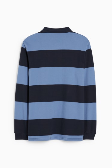 Men - Polo shirt - striped - blue / dark blue