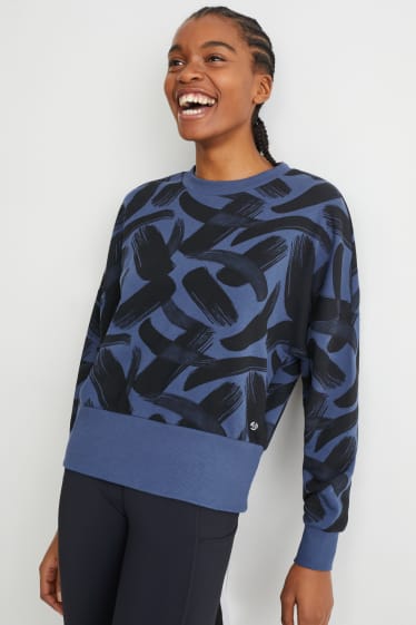 Femmes - Sweat de sport - à motif - bleu foncé