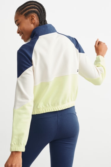 Damen - Funktions-Sweatshirt - blau / cremefarben