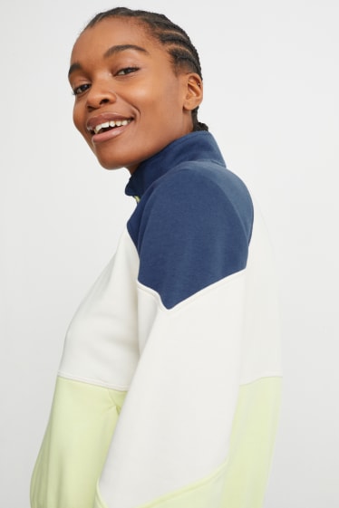 Damen - Funktions-Sweatshirt - blau / cremefarben