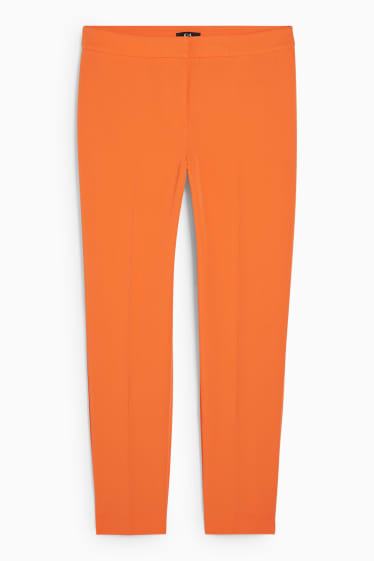 Kobiety - Spodnie materiałowe - średni stan - regular fit - pomarańczowy