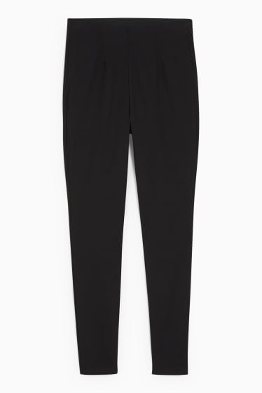 Damen - Stoffhose - High Waist - Regular Fit - schwarz