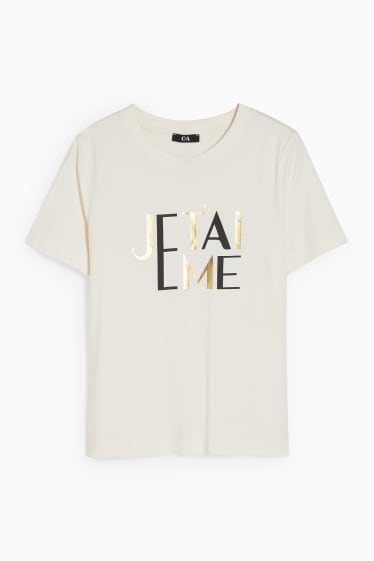 Femmes - T-shirt - blanc crème