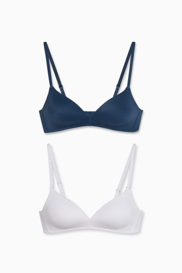 Donna - Confezione da 2 - reggiseno senza ferretti - imbottito - LYCRA® - bianco