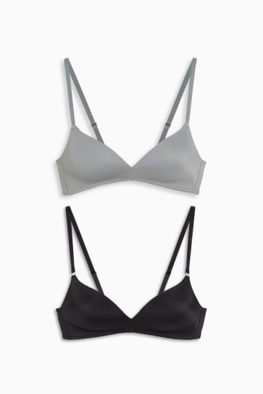 Femei - Multipack 2 buc. - sutien fără armătură - vătuit - LYCRA® - negru