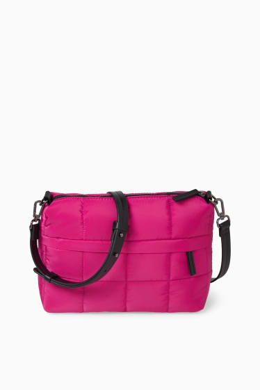 Femmes - Petit sac à bandoulière surpiqué avec sangle amovible - rose
