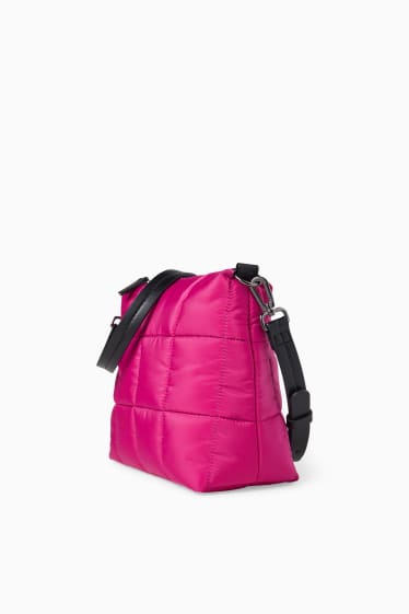 Femmes - Petit sac à bandoulière surpiqué avec sangle amovible - rose