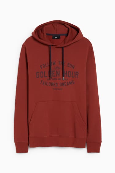 Heren - Hoodie - roestbruin