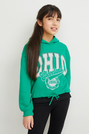 Enfants - Ensemble - sweat à capuche et top - 2 pièces - vert