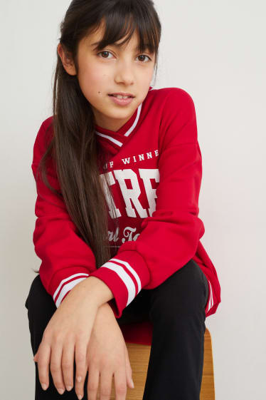 Enfants filles - Ensemble - sweat et legging - deux pièces - rouge