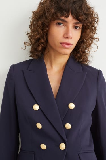 Dames - Business-blazer - getailleerd - donkerblauw