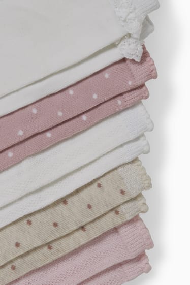 Bébés filles - Lot de 5 paires - chaussettes pour bébé - blanc pur