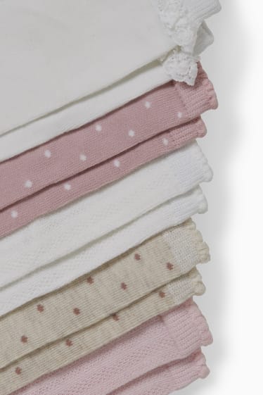 Bébés - Lot de 5 paires - chaussettes pour bébé - blanc pur