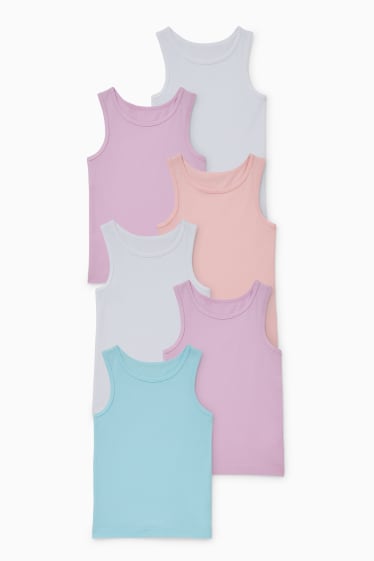 Enfants filles - Lot de 6 - maillots de corps - bleu clair