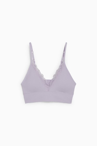 Femei - Bralette - vătuit - fără cusături - LYCRA® - liliac