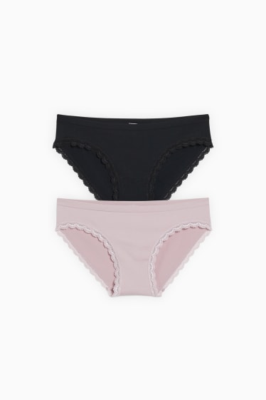 Femmes - Lot de 2 - culottes de grossesse - sans coutures - noir