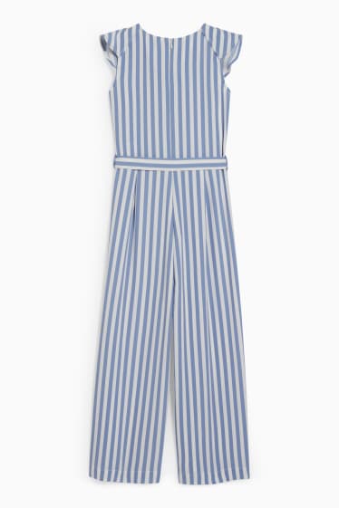 Enfants filles - Combinaison - à rayures - bleu / blanc