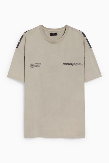 Men - T-shirt - light beige