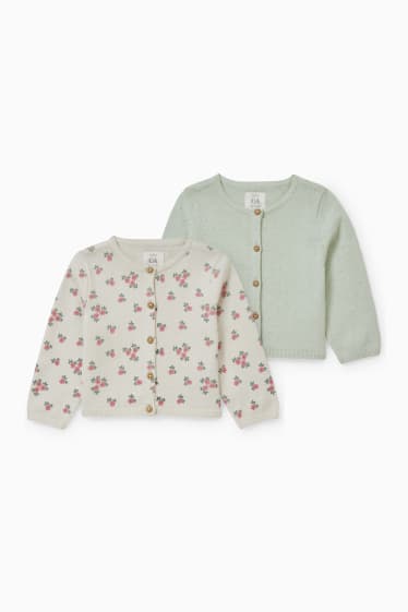 Bébés - Lot de 2 - gilet en maille pour bébé - vert menthe