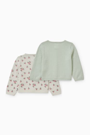 Bébés - Lot de 2 - gilet en maille pour bébé - vert menthe