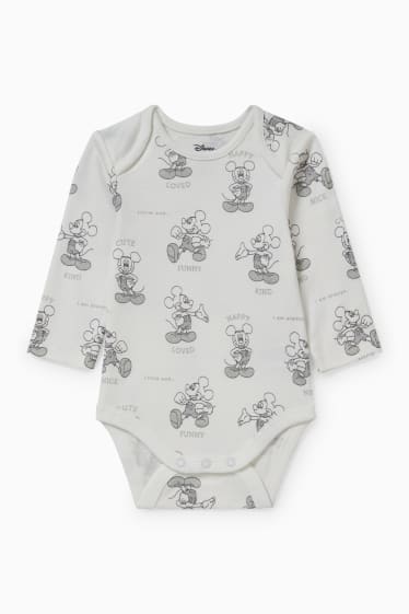 Baby Jungen - Micky Maus - Strampler-Set - 2 teilig - hellgrau-melange