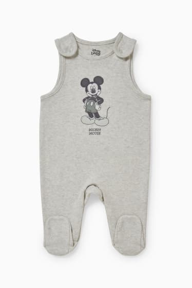 Baby Jungen - Micky Maus - Strampler-Set - 2 teilig - hellgrau-melange