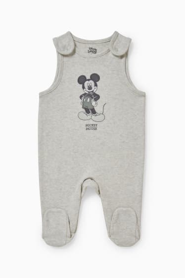 Babys - Micky Maus - Strampler-Set - 2 teilig - hellgrau-melange