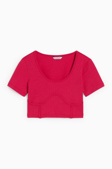 Damen - CLOCKHOUSE - Crop T-Shirt - pink